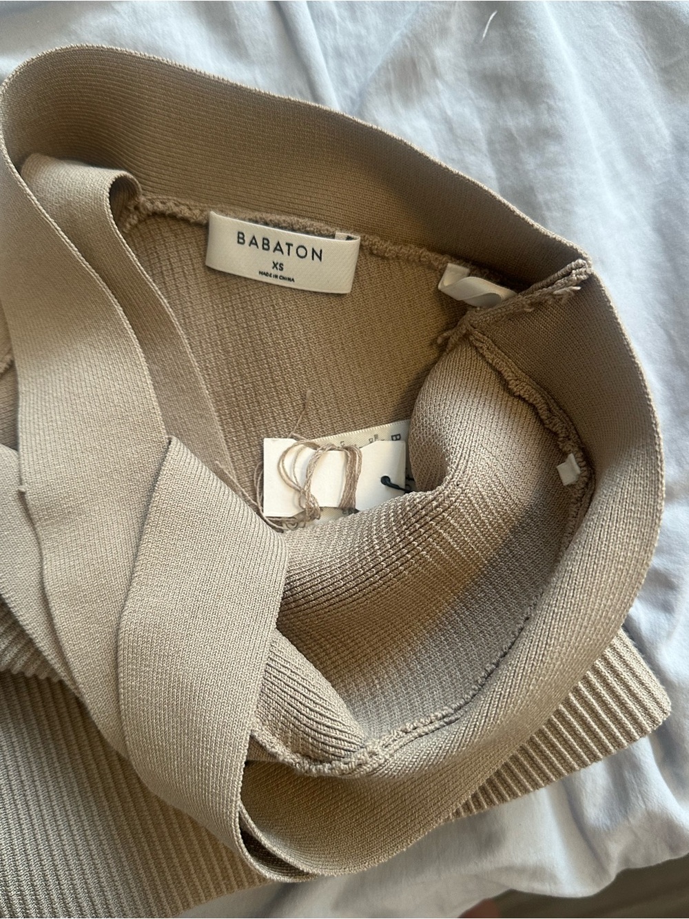 Babaton Beige Ribbed Crossback Tank - Picture 3 of 3